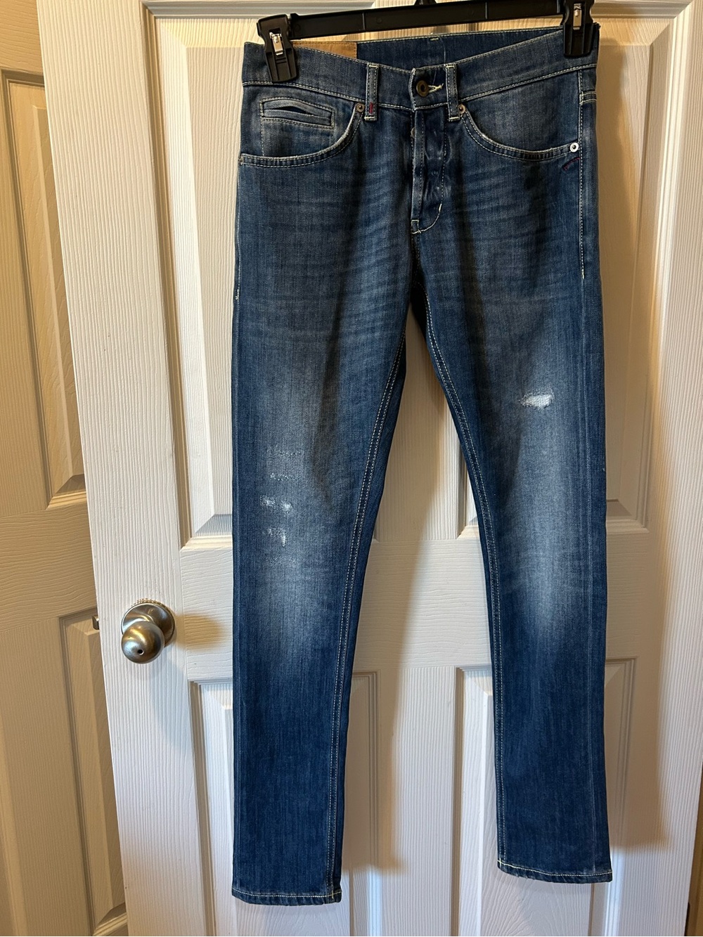 Dondup Size 30 Men's Distressed Slim Fit Blue Jeans Denim George Skinny Fit NWT